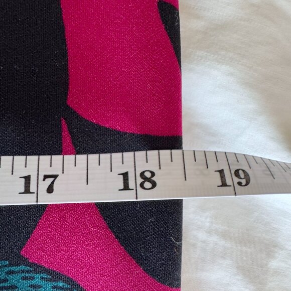 Vivid Fuschia With Yellow and Teal Tropical Floral Print Pencil Skirt - Picture 7 of 8